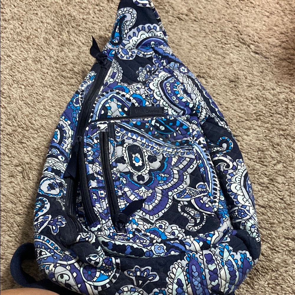 Vera Bradley Blue and White Paisley Crossbody Bag